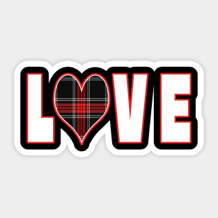 Love valentines plaid heart Sticker